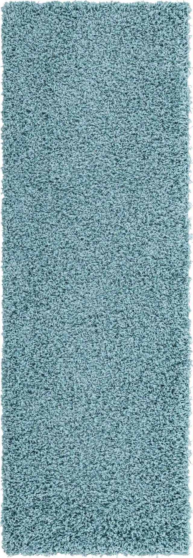 Light Slate Blue 2' 1 x 6' 5 Solid Shag Runner Area Rug Thick Soft Touch Fluffy & Plush Shaggy Pile