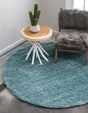 Light Slate Blue 6' 1 x 6' 1 Solid Shag Round Rug