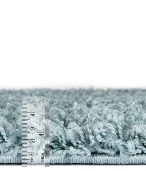 Light Slate Blue 6' 1 x 6' 1 Solid Shag Round Rug