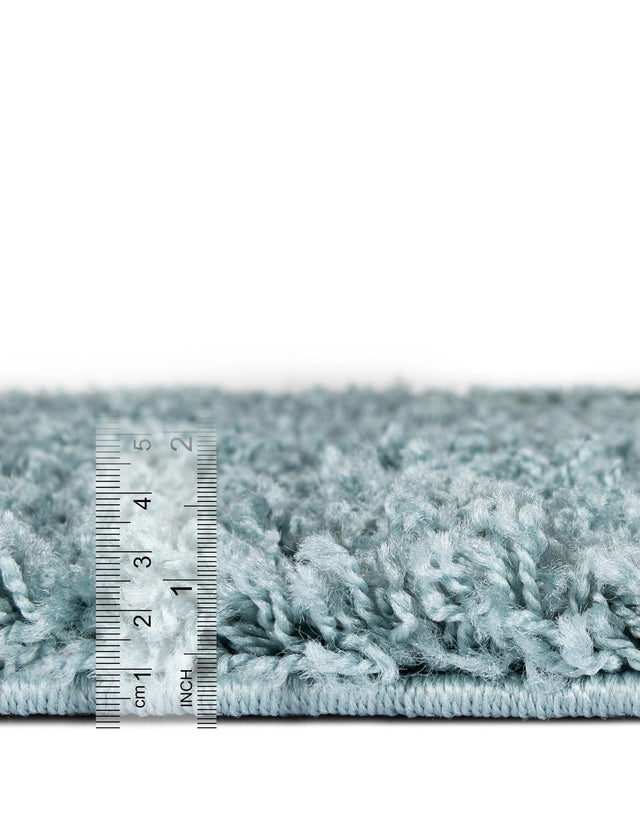 Light Slate Blue 6' 1 x 6' 1 Solid Shag Round Rug