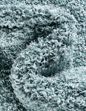 Light Slate Blue 6' 1 x 6' 1 Solid Shag Round Rug