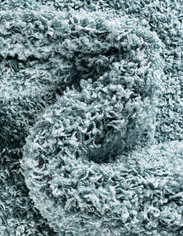 Light Slate Blue 6' 1 x 6' 1 Solid Shag Round Rug