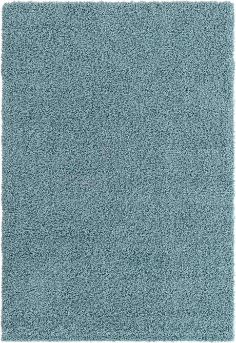 Light Slate Blue 4' 1 x 6' 1 Solid Shag Rectangle Rug