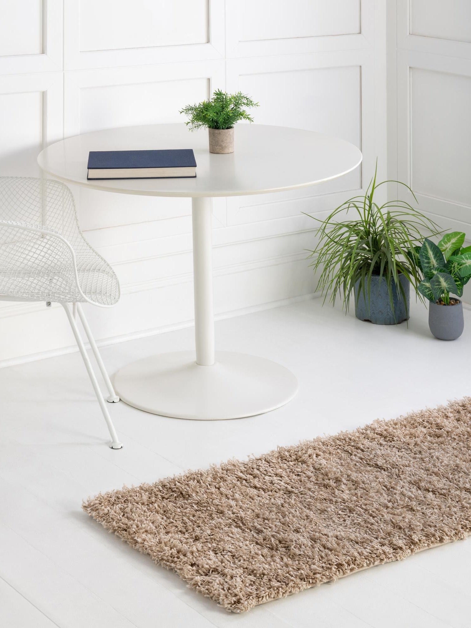 Taupe 2' 7 x 13' 1 Solid Shag Runner Area Rug Thick Soft Touch Fluffy & Plush Shaggy Pile Durable Minimalist Carpet for Classic Interior Design for Sale at Rug Engine