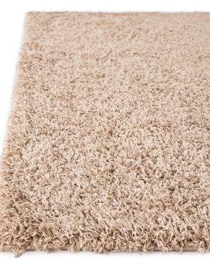 Taupe 2' 2 x 7' Solid Shag Runner Rug