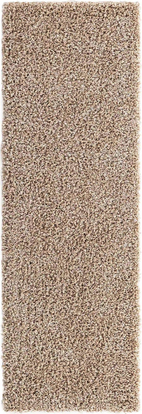 Taupe 2' 2 x 7' Solid Shag Runner Rug