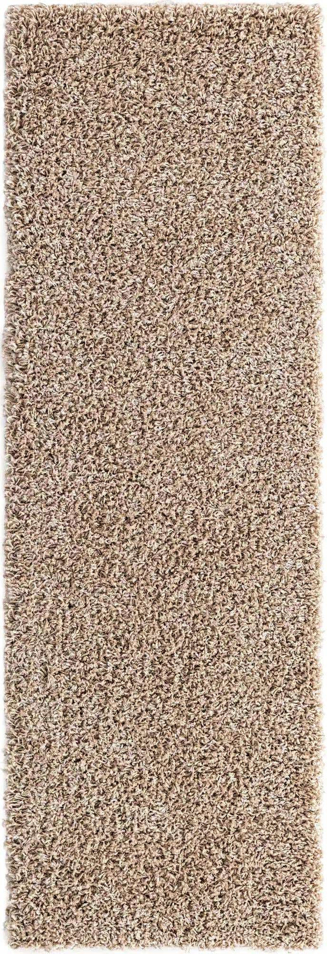 Taupe 2' 2 x 7' Solid Shag Runner Rug