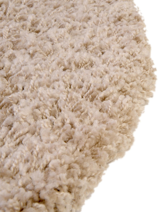 Taupe 4' 1 x 4' 1 Solid Shag Round Area Rug Thick Soft Touch Fluffy & Plush Shaggy Pile