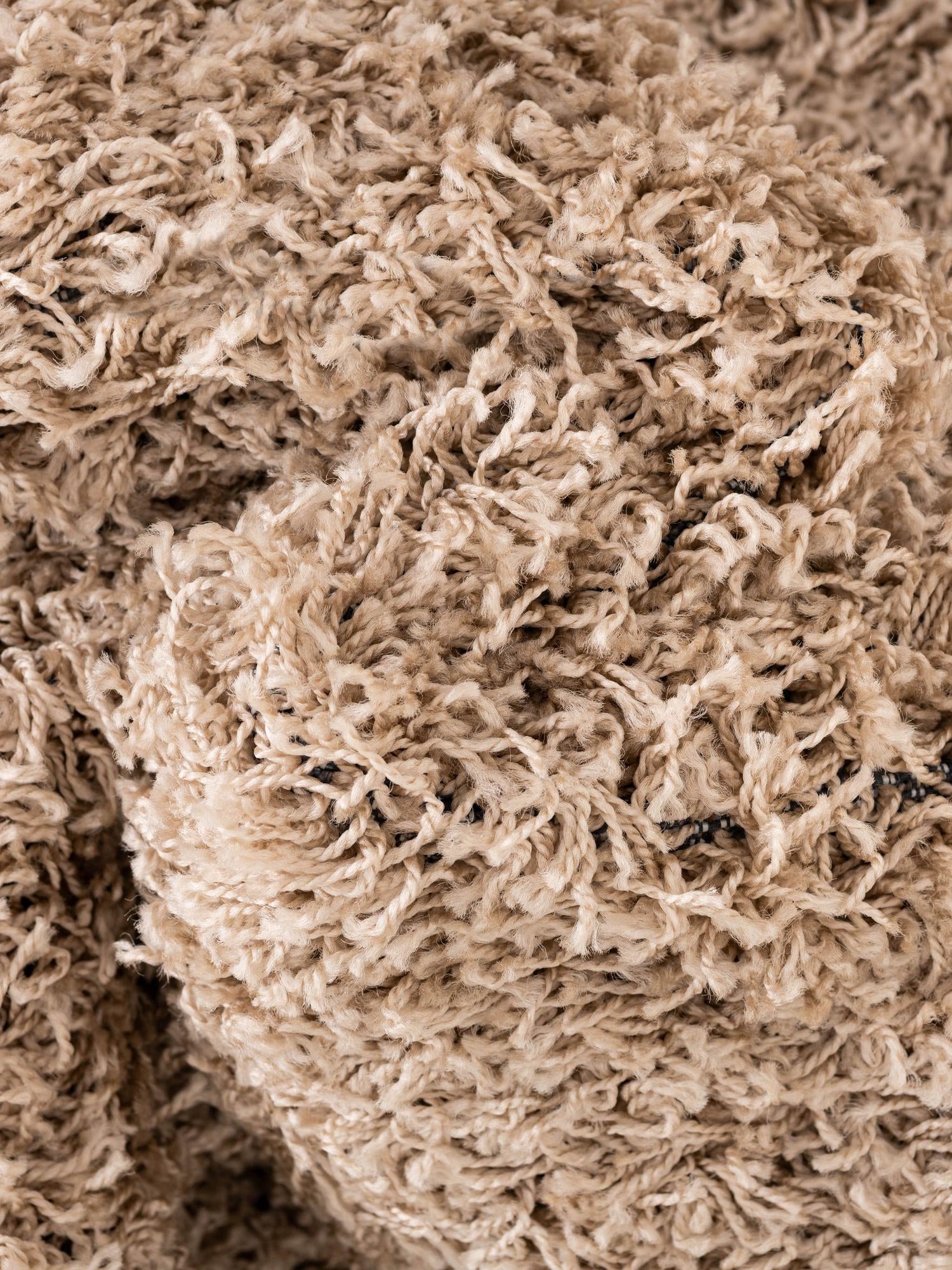 Taupe 4' 1 x 4' 1 Solid Shag Round Area Rug Thick Soft Touch Fluffy & Plush Shaggy Pile Durable Minimalist Carpet for Classic Interior Design for Sale at Rug Engine