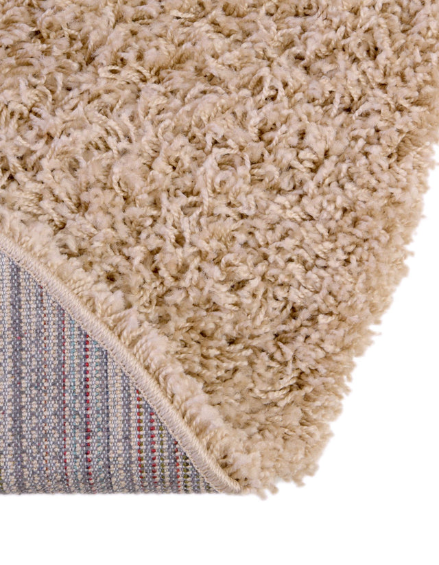 Taupe 4' 1 x 4' 1 Solid Shag Round Area Rug Thick Soft Touch Fluffy & Plush Shaggy Pile