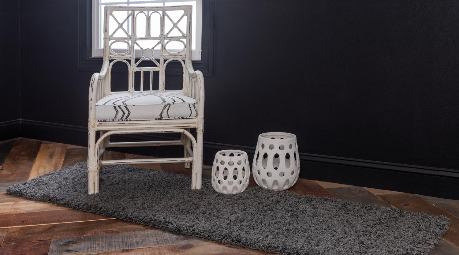 Graphite Gray 2' 7 x 19' 8 Solid Shag Runner Area Rug Thick Soft Touch Fluffy & Plush Shaggy Pile Durable Minimalist Carpet for Classic Interior Design for Sale at Rug Engine