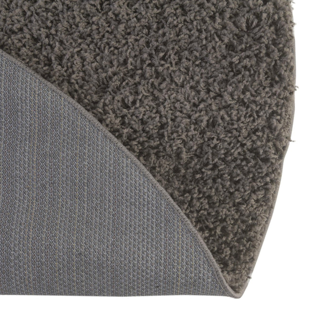 Graphite Gray 5' 3 x 5' 3 Solid Shag Round Area Rug Thick Soft Touch Fluffy & Plush Shaggy Pile