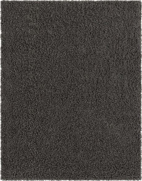 Graphite Gray 10' x 13' 1 Solid Shag Rectangle Area Rug Thick Soft Touch Fluffy & Plush Shaggy Pile