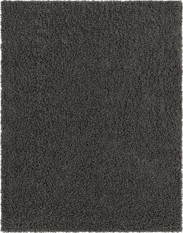 Graphite Gray 10' x 13' 1 Solid Shag Rectangle Area Rug Thick Soft Touch Fluffy & Plush Shaggy Pile