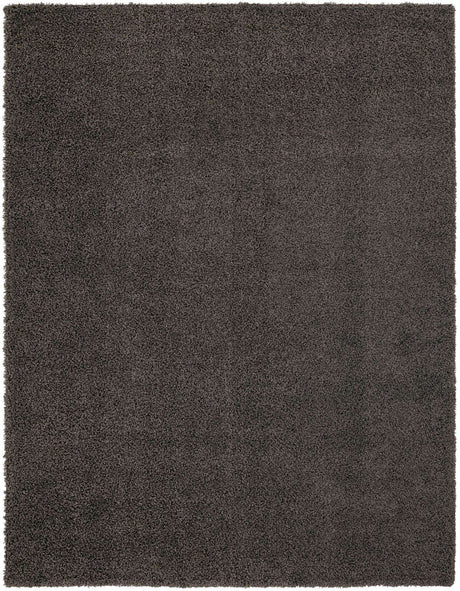 Graphite Gray 9' x 12' Solid Shag Rectangle Area Rug Thick Soft Touch Fluffy & Plush Shaggy Pile