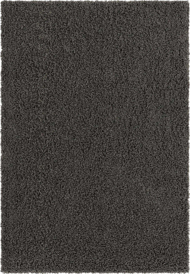 Graphite Gray 4' 1 x 6' 1 Solid Shag Rectangle Area Rug Thick Soft Touch Fluffy & Plush Shaggy Pile