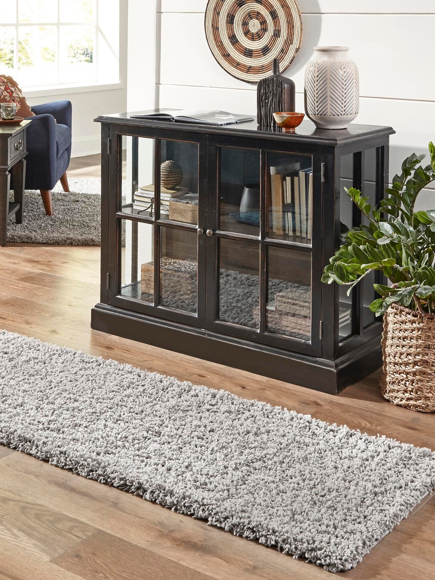 Cloud Gray 2' 7 x 10' Solid Shag Runner Area Rug Thick Soft Touch Fluffy & Plush Shaggy Pile Durable Minimalist Carpet for Classic Interior Design for Sale at Rug Engine