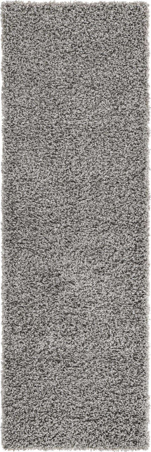 Cloud Gray 2' x 6' 5 Solid Shag Runner Rug