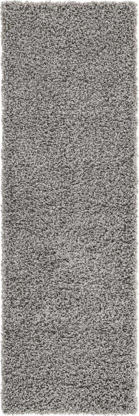 Cloud Gray 2' x 6' 5 Solid Shag Runner Rug