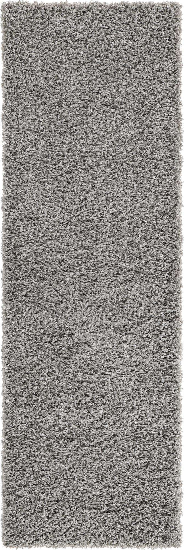 Cloud Gray 2' x 6' 5 Solid Shag Runner Rug