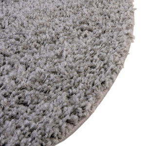 Cloud Gray 6' 1 x 6' 1 Solid Shag Round Area Rug Thick Soft Touch Fluffy & Plush Shaggy Pile