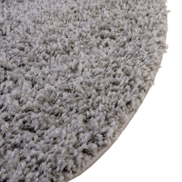 Cloud Gray 6' 1 x 6' 1 Solid Shag Round Area Rug Thick Soft Touch Fluffy & Plush Shaggy Pile