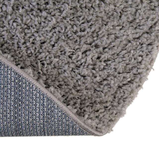 Cloud Gray 4' 1 x 4' 1 Solid Shag Round Area Rug Thick Soft Touch Fluffy & Plush Shaggy Pile