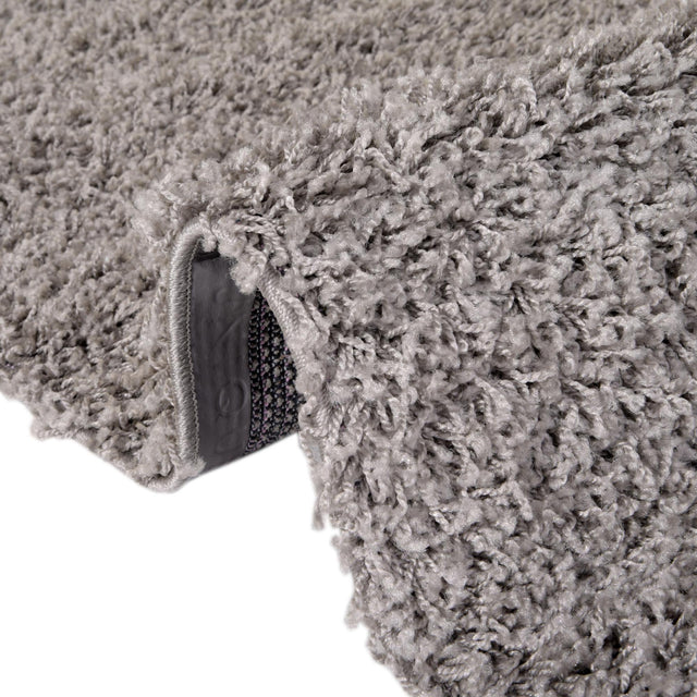 Cloud Gray 4' 1 x 4' 1 Solid Shag Round Area Rug Thick Soft Touch Fluffy & Plush Shaggy Pile