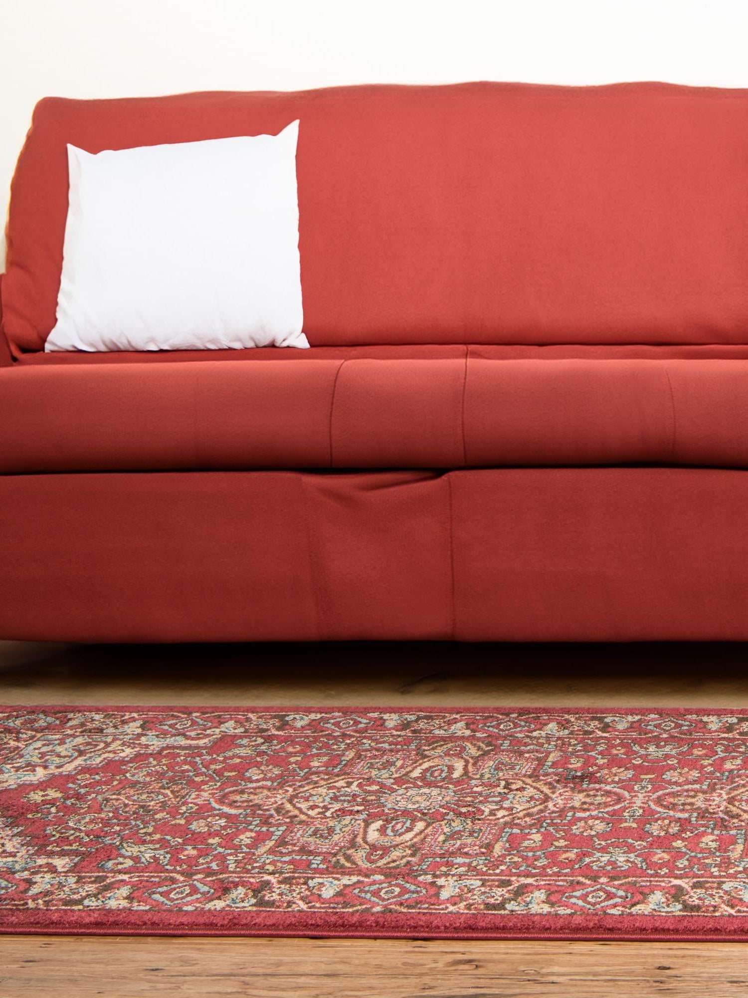 Red 2' 7 x 7' 1 Sahand Runner Area Rug Affordable Easy Clean Traditional Design Durable Carpet for Home Interior Design Living Room Dining Office for Sale at Rug Engine