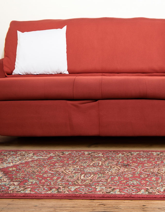 Red 2' 7 x 7' 1 Sahand Runner Area Rug Affordable Easy Clean Traditional Design Durable Carpet for Home Interior Design Living Room Dining Office for Sale at Rug Engine