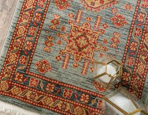 Light Blue 2' x 8' Sahand Runner Area Rug Affordable Easy Clean Traditional Design Durable Carpet for Home Interior Design Living Room Dining Office for Sale at Rug Engine