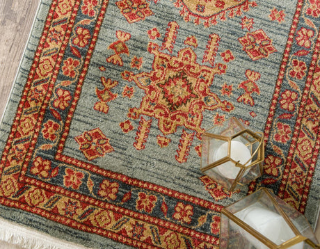 Light Blue 2' 7 x 10' Sahand Runner Area Rug Affordable Easy Clean Traditional Design Durable Carpet for Home Interior Design Living Room Dining Office for Sale at Rug Engine