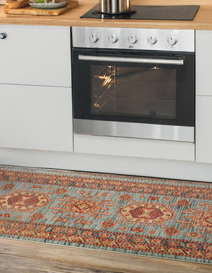 Light Blue 2' 7 x 7' 1 Sahand Runner Area Rug Affordable Easy Clean Traditional Design Durable Carpet for Home Interior Design Living Room Dining Office for Sale at Rug Engine