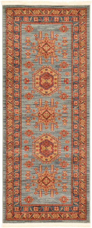 Light Blue 2' 7 x 7' 1 Sahand Runner Area Rug Affordable Easy Clean Traditional Design Durable Carpet for Home Interior Design Living Room Dining Office for Sale at Rug Engine