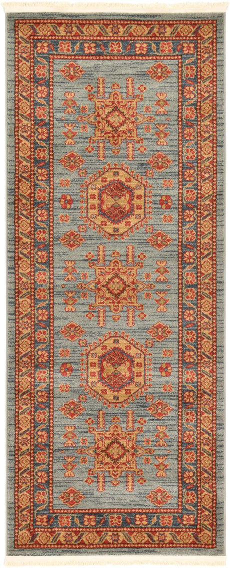Light Blue 2' 7 x 7' 1 Sahand Runner Area Rug Affordable Easy Clean Traditional Design Durable Carpet for Home Interior Design Living Room Dining Office for Sale at Rug Engine