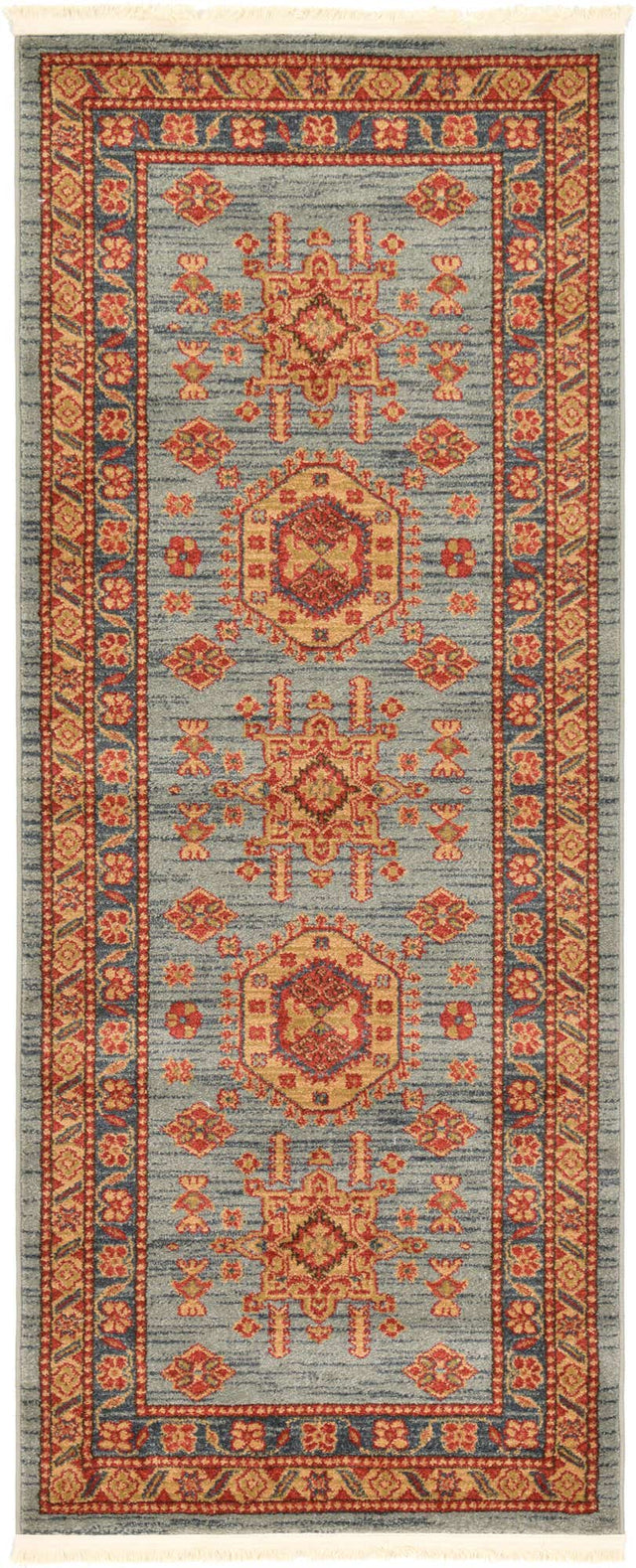 Light Blue 2' 7 x 7' 1 Sahand Runner Area Rug Affordable Easy Clean Traditional Design Durable Carpet for Home Interior Design Living Room Dining Office for Sale at Rug Engine