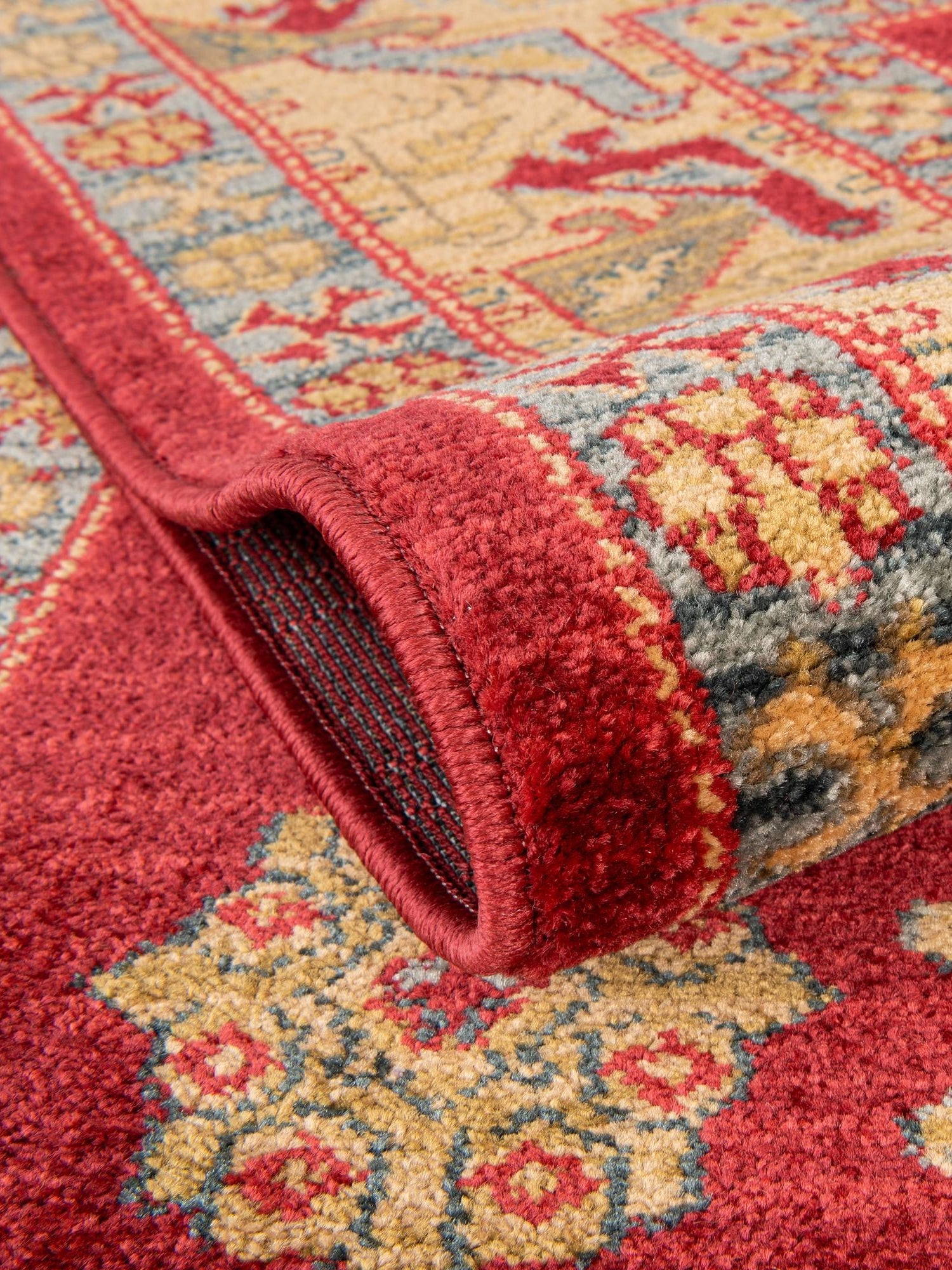 Red 2' 7 x 10' Sahand Runner Area Rug Affordable Easy Clean Traditional Design Durable Carpet for Home Interior Design Living Room Dining Office for Sale at Rug Engine