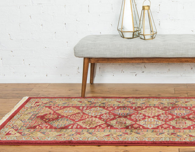 Red 2' x 6' 1 Sahand Runner Area Rug Affordable Easy Clean Traditional Design Durable Carpet for Home Interior Design Living Room Dining Office for Sale at Rug Engine