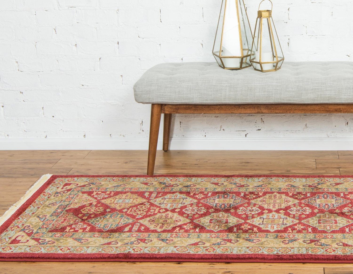 Red 2' 7 x 10' Sahand Runner Area Rug Affordable Easy Clean Traditional Design Durable Carpet for Home Interior Design Living Room Dining Office for Sale at Rug Engine