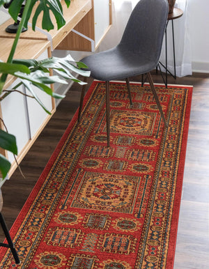 Red 2' 7 x 10' Sahand Runner Area Rug Affordable Easy Clean Traditional Design Durable Carpet for Home Interior Design Living Room Dining Office for Sale at Rug Engine