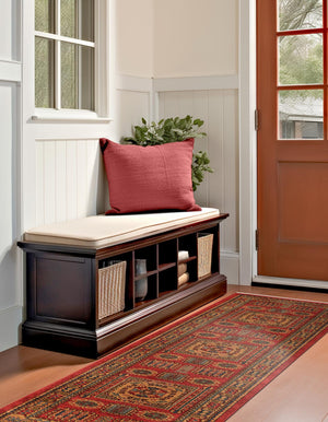 Red 2' x 6' 1 Sahand Runner Area Rug Affordable Easy Clean Traditional Design Durable Carpet for Home Interior Design Living Room Dining Office for Sale at Rug Engine