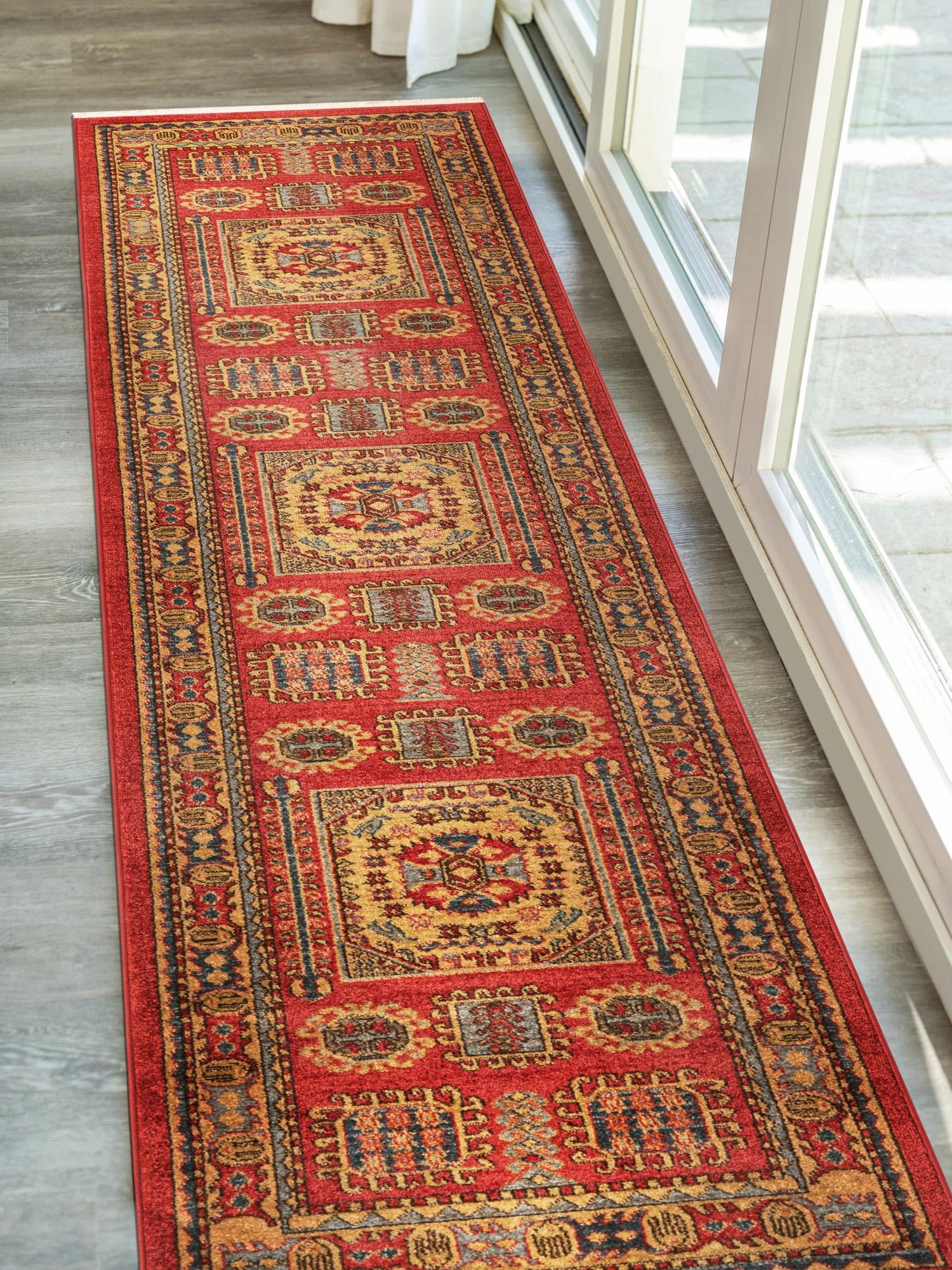 Red 2' x 6' 1 Sahand Runner Area Rug Affordable Easy Clean Traditional Design Durable Carpet for Home Interior Design Living Room Dining Office for Sale at Rug Engine