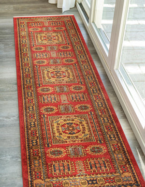 Red 2' x 6' 1 Sahand Runner Area Rug Affordable Easy Clean Traditional Design Durable Carpet for Home Interior Design Living Room Dining Office for Sale at Rug Engine