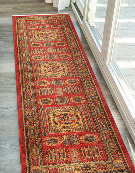 Red 2' x 6' 1 Sahand Runner Area Rug Affordable Easy Clean Traditional Design Durable Carpet for Home Interior Design Living Room Dining Office for Sale at Rug Engine