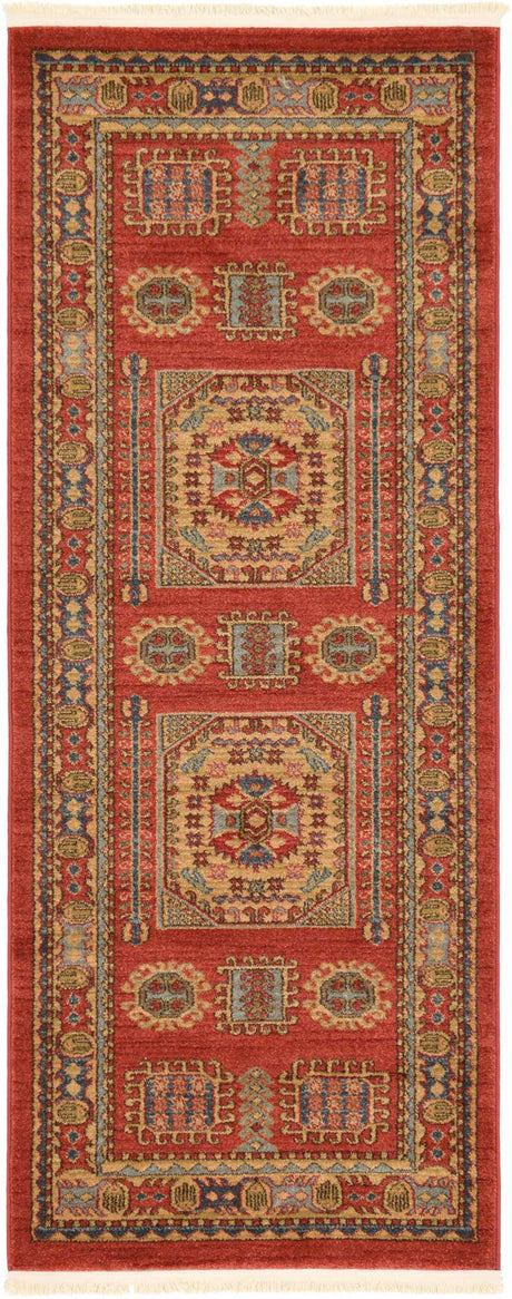 Red 2' 7 x 7' 1 Sahand Runner Area Rug Affordable Easy Clean Traditional Design Durable Carpet for Home Interior Design Living Room Dining Office for Sale at Rug Engine