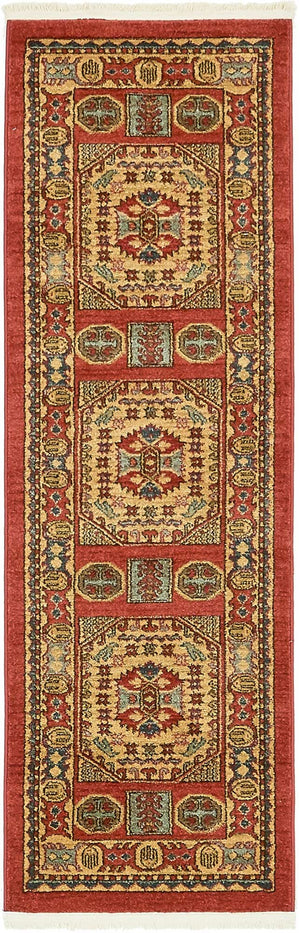 Red 2' x 6' 1 Sahand Runner Area Rug Affordable Easy Clean Traditional Design Durable Carpet for Home Interior Design Living Room Dining Office for Sale at Rug Engine