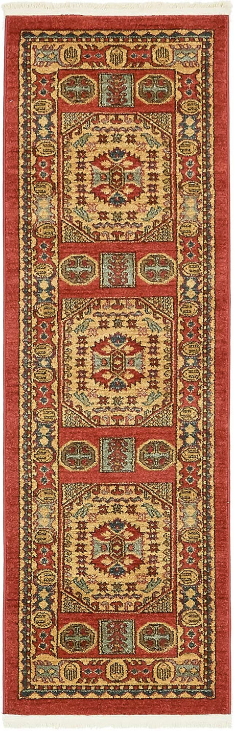 Red 2' x 6' 1 Sahand Runner Area Rug Affordable Easy Clean Traditional Design Durable Carpet for Home Interior Design Living Room Dining Office for Sale at Rug Engine