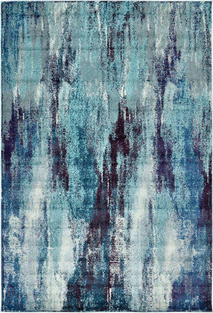 Blue 6' 1 x 9' Jardin Rectangle Area Rug 100% Polypropylene With Cotton Backing Colorful & Vivid Modern Carpet for Home Decor for Sale at Rug Engine