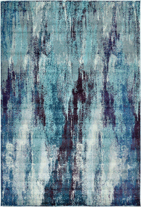 Blue 6' 1 x 9' Jardin Rectangle Area Rug 100% Polypropylene With Cotton Backing Colorful & Vivid Modern Carpet for Home Decor for Sale at Rug Engine