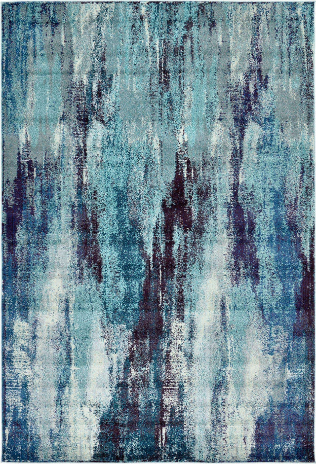 Blue 6' 1 x 9' Jardin Rectangle Area Rug 100% Polypropylene With Cotton Backing Colorful & Vivid Modern Carpet for Home Decor for Sale at Rug Engine